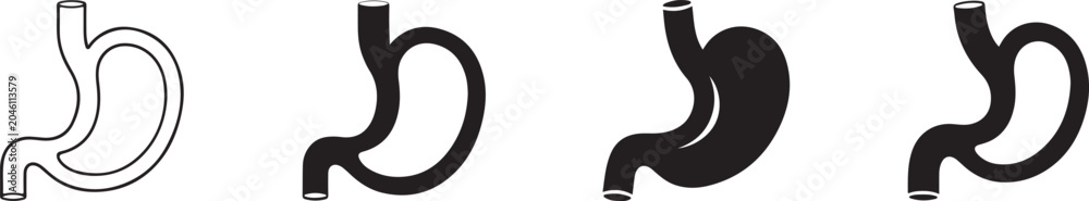 Fototapeta premium Empty Stomach Vector Icon for Hunger and Fasting Concept.