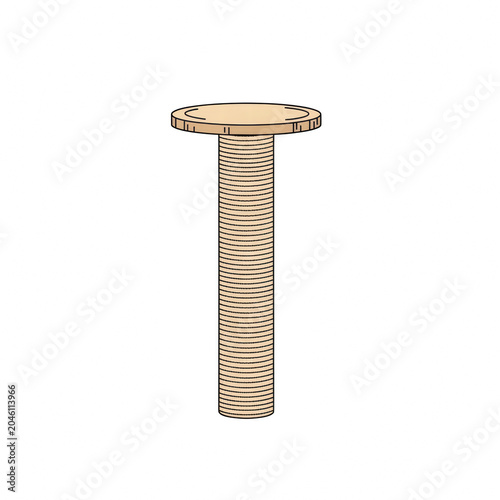 Cat scratching post cartoon icon