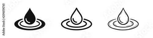 Tableau sur toile Water Drop Icons Set