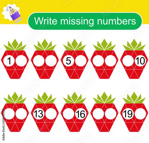 Math activity for children. Activity page for preschoolers.