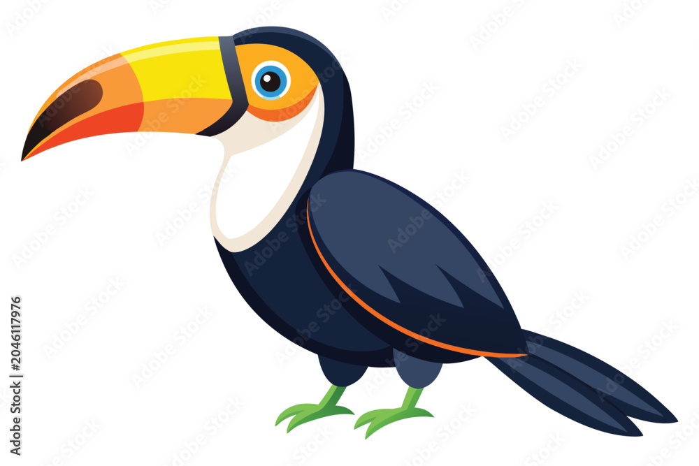 Obraz premium toucan silhouette line art vector on white background