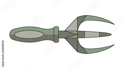 Foto Fork utensil with three prongs handle.