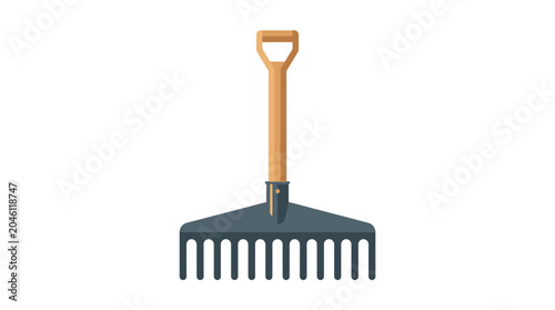 Quadro su tela Garden rake with wooden handle.
