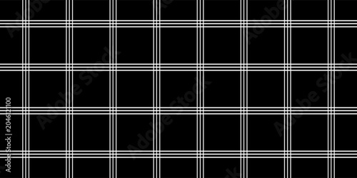 Quadro su tela Black white check fabric texture simple seamless pattern