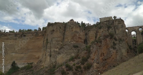 The famous Puente Nuevo (New Bridge) in the historic city of Ronda, located in the Andalusian province of Málaga in southern Spain