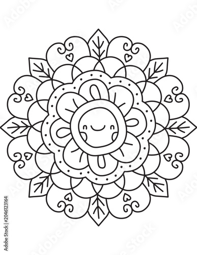 Mandala cute coloring book
