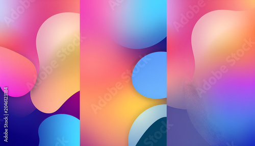 Modern abstract covers set. Cool gradient shapes composition. Eps10 vector.