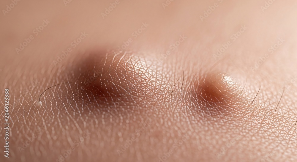 Fototapeta premium Close-up of human nose with visible pores and skin texture showing natural features and minor imperfections for realistic health and skincare representation