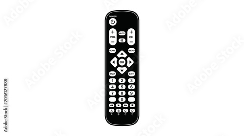 Foto Detailed illustration of a universal television remote control unit