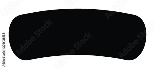 Foto Minimalist black curved rectangle vector graphic, modern abstract shape element,