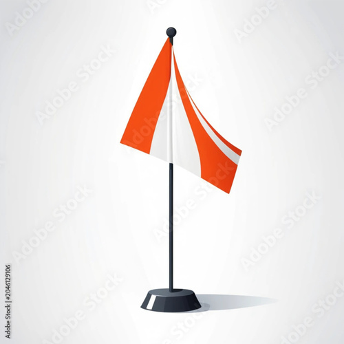 Soccer corner flag and football on green field vector illustration