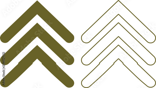 Billede på lærred Military rank insignia vector set, chevron army stripes, sergeant major uniform