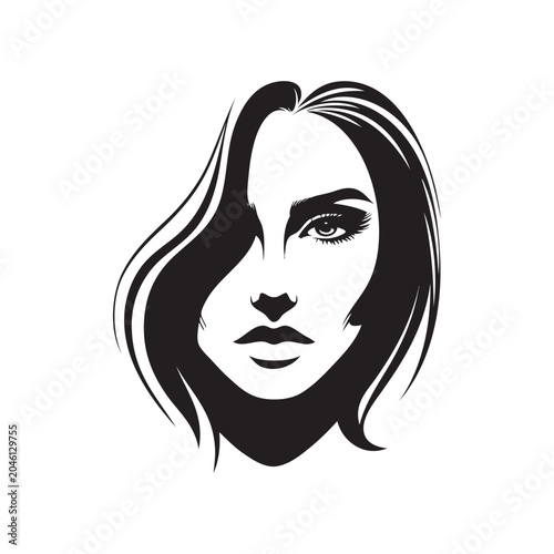Beautiful girl vector. Minimalism style.
