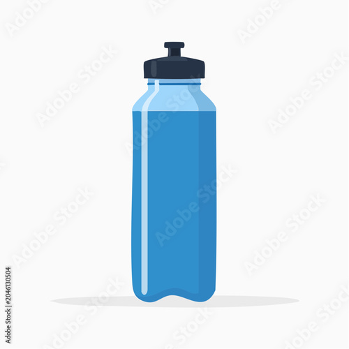 Blue Water Bottle with Black Cap