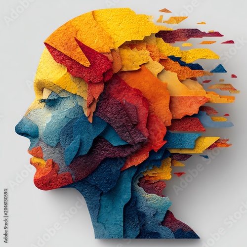 An abstract representation of human emotion and thought, using vibrant colors and layered textures.