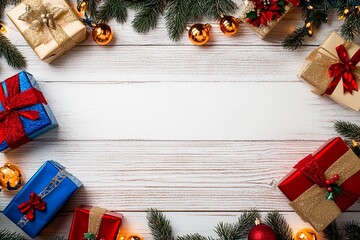 Festive gifts for Hanukkah and Christmas adorning a white tree with bright decorations