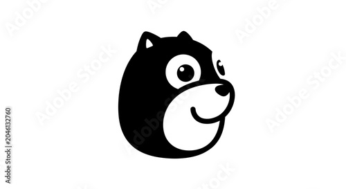 Quadro su tela Smiling Cartoon Dog Face Closeup.