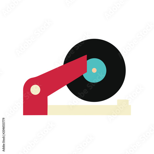 Foto Vinyl Record Player Turntable Closeup.
