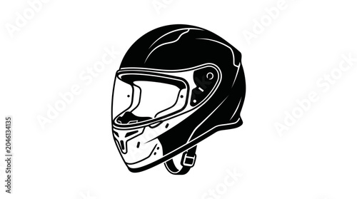 Bild auf Leinwand Professional full face motorcycle racing helmet silhouette.