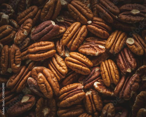 Pile of Shelled Pecan Halves pecans nuts