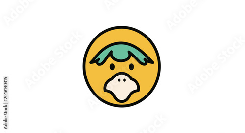 Cuadro en lienzo Smiling cartoon pig face icon.