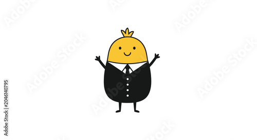Fotografie Smiling Egg Character in Suit.
