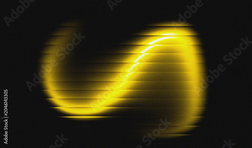 Bild auf Leinwand Glowing Yellow Light Trail on Black Background