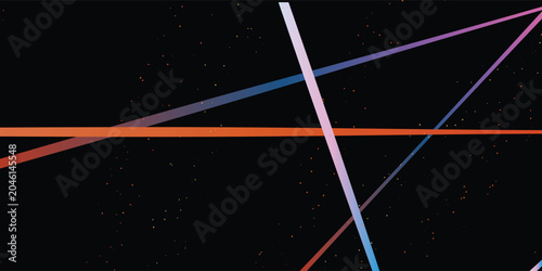 Bild auf Leinwand Abstract colorful light beams on black background.