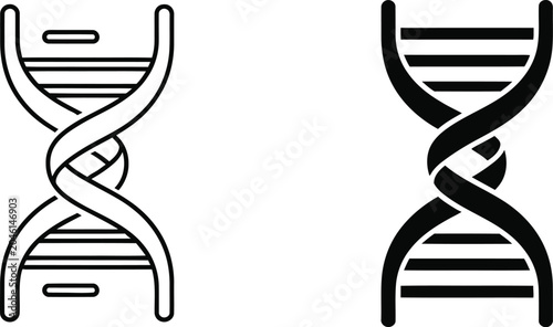 Fényképezés Dna double helix structure icons