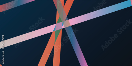 Slika na platnu Abstract colorful diagonal lines on dark background.