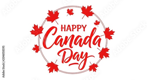 Canada day celebration graphic festive red maple leaf design for july 1st