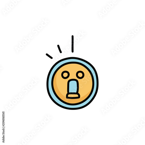 Fotografija Surprised emoticon face with open mouth.