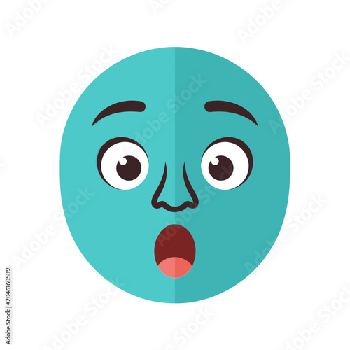 Tableau sur toile Surprised Face Emoji Reaction Icon.