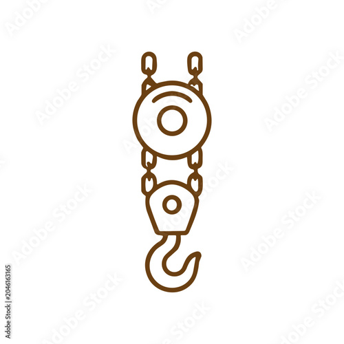 Konstfotografi Brown metal chain hook lifting device.