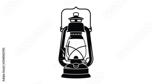 Foto Vintage oil lantern silhouette on transparent background