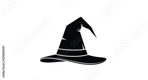 Tableau sur toile Witch hat silhouette on transparent background high quality