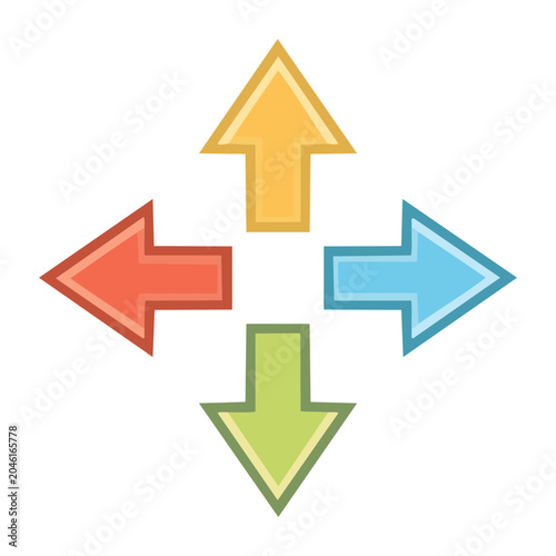 Four colorful arrows pointing in different directions