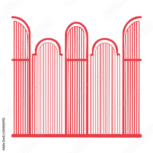 Red minimalist roller coaster track icon