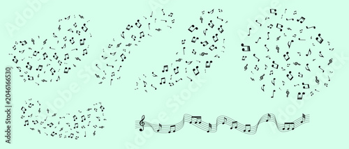 Fotografia Musical Notes Wave Vector