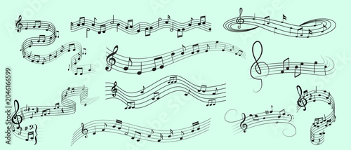 Photos Sheet Music Wave lines.