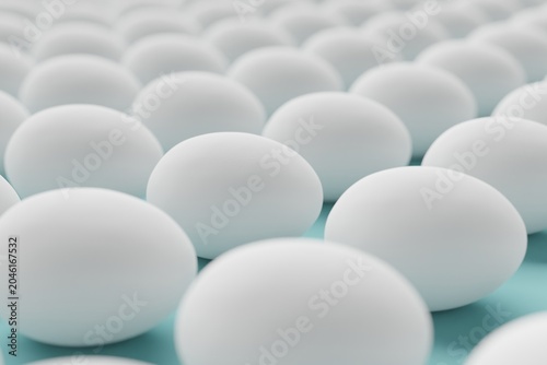 Φωτογραφία Many white eggs on cadet blue background