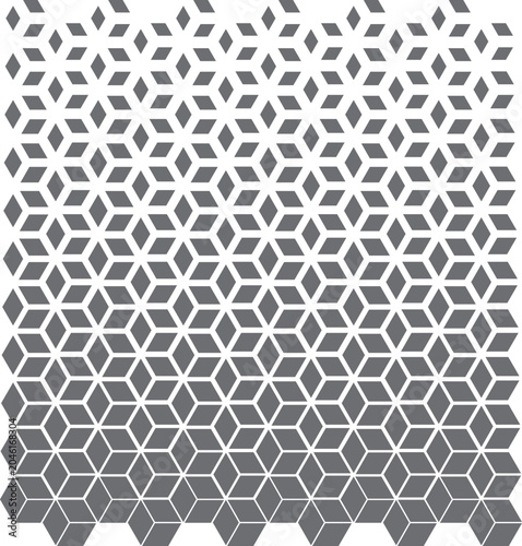 Minimalist Geometric Hexagon Cube Pattern with Gradient Fade Effect