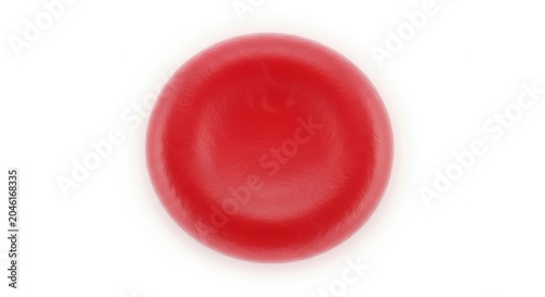Red blood cell seen from above isolated on white background