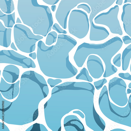 Abstract seamless pattern inspired by water reflections and organic stone shapes in soft blue tones. Modern fluid design with flowing outlines, ideal for textiles, wallpaper, wrapping paper, and backg