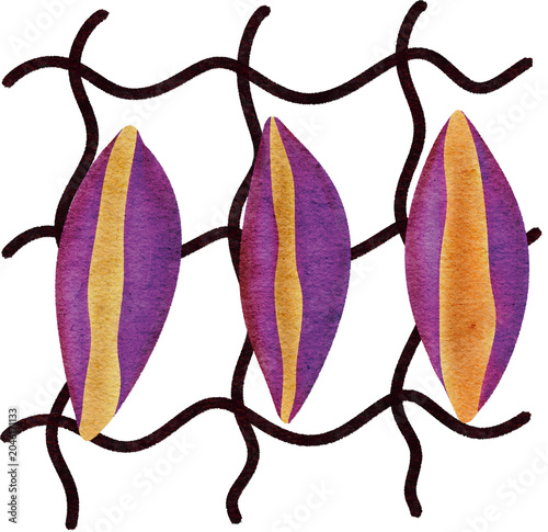 Grilled potatoes on the rack watercolor illustration style