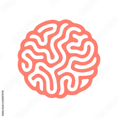 Cuadro en lienzo Brain Illustration Simple Orange Design.
