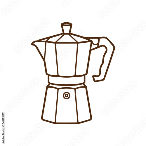 Photos Brown Line Art Coffee Percolator Pot.