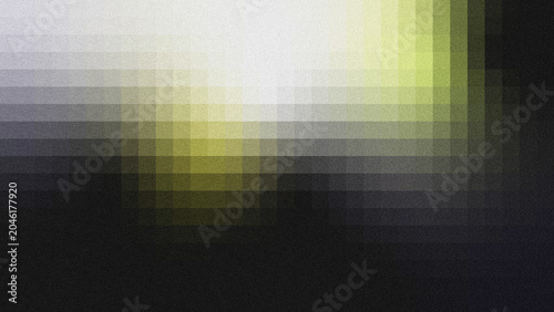 Schilderij op canvas Abstract textured background with overlapping horizontal grid stripes, grainy noise texture, smooth gradient shifting from pale off-white yellow to charcoal black