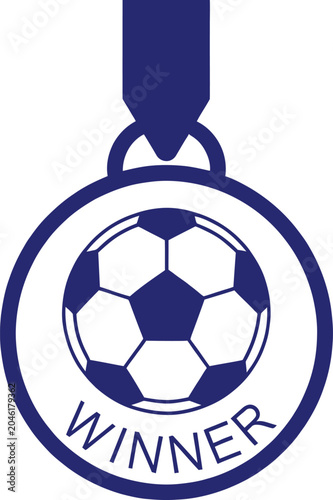 Football Winner Medal Icon Vector Soccer Championship Award