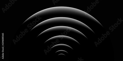 sensor waves set icon on grid transparent, ripple white color, sound wave light effect, radar and sonar digital technology, vector illustration